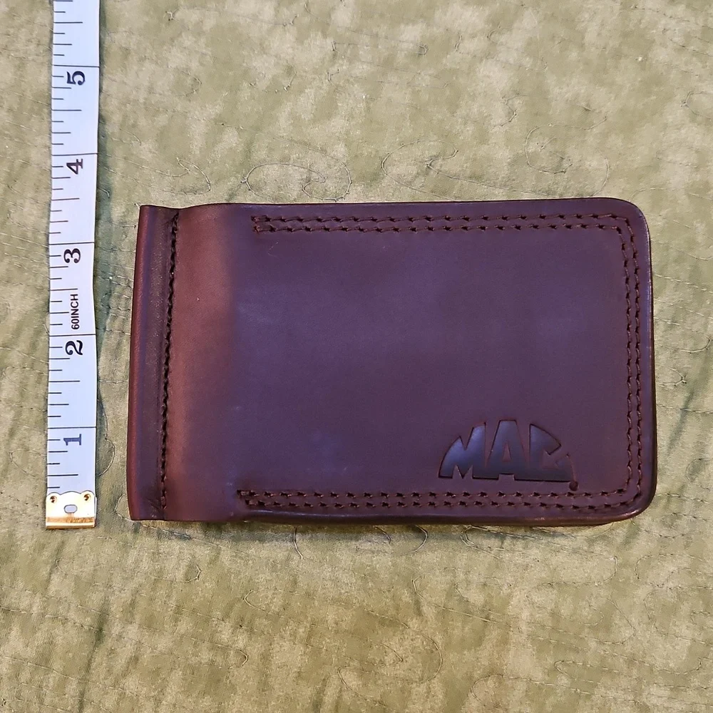 Redback Money Clip Brown Leather 4 Card Holder Plus More Mac Tools Logo Mens